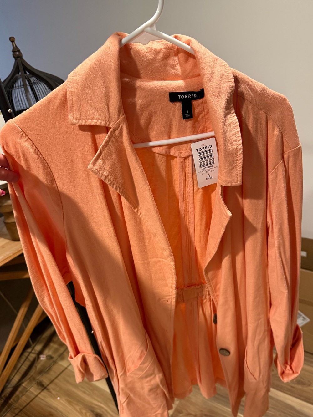 Torrid Peach Lightweight Shirt Jacket